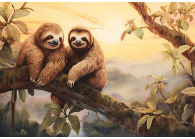 Флис Фототапет ANIMALS Ленивци